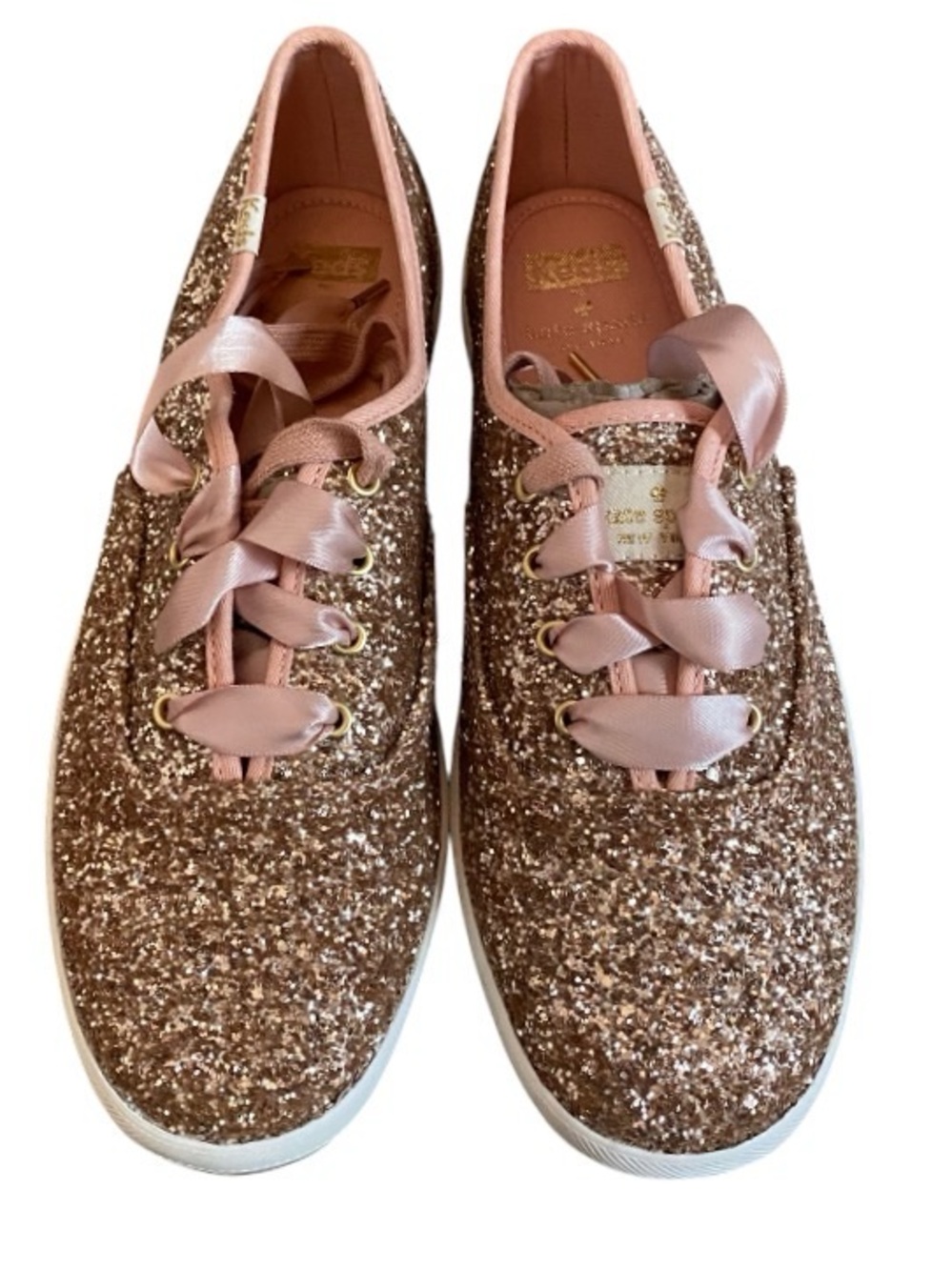 Keds X Kate Spade New York Champion Rose Gold glitter sneakers